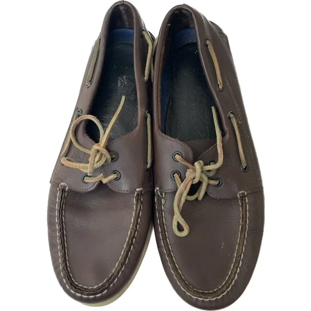 Sperry Top Sider Mens 10.5 M Brown Leather Boat Shoes Casual Loafers
